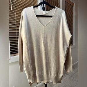 V-Neck Cream Sweater